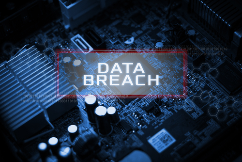 Digital Business and Technology concept Virtual screen showing DATA BREACH
