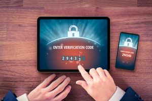 Two-factor authentication and verification security concept
